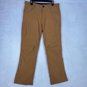 Orvis Mens 34x29.5 Tan Fleece Lined Nylon Stretch Pants Winter